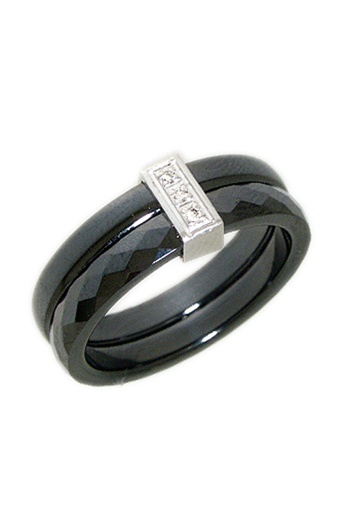 anillo de cerámica negra y oro blanco 042_3-RGC002N