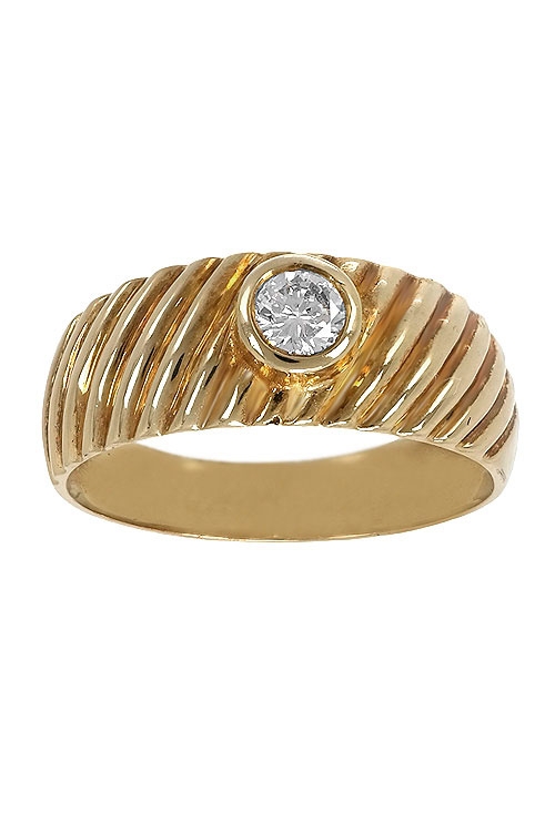 anillo de compromiso solitario oro amarillo 18 ktes con diamante talla brillante vista frontal 003-RS-2341