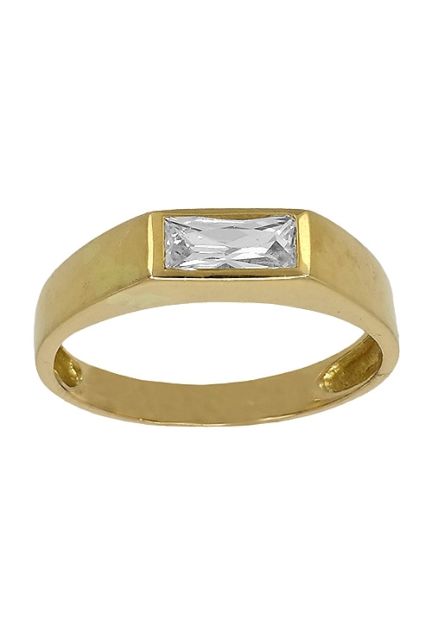 anillo de mujer oro amarillo 18 ktes con circonita vista de frente 057_31268