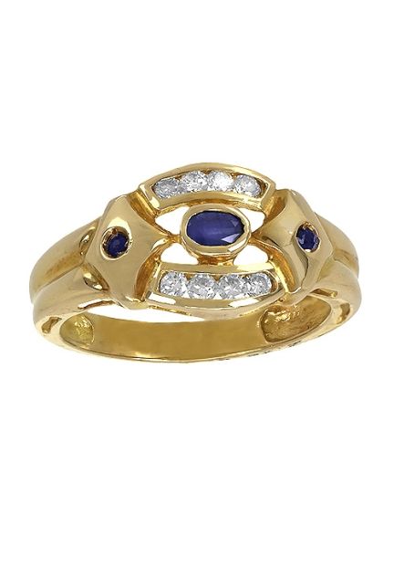 anillo de oro amarillo diamantes y zafiros vista frontal 070_0029