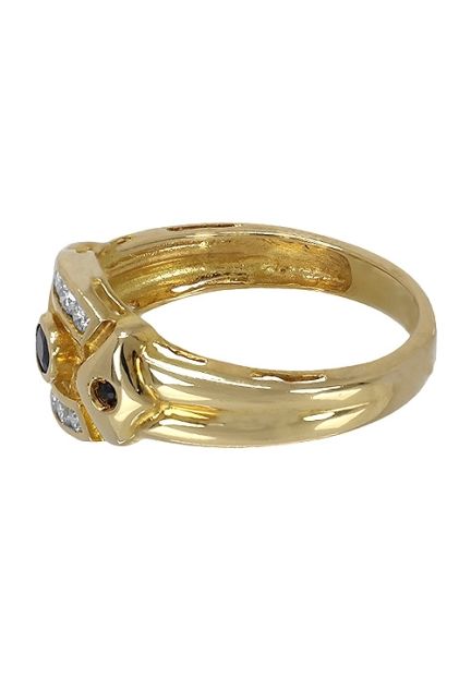 anillo de oro amarillo diamantes y zafiros vista tumbada 070_0029_02