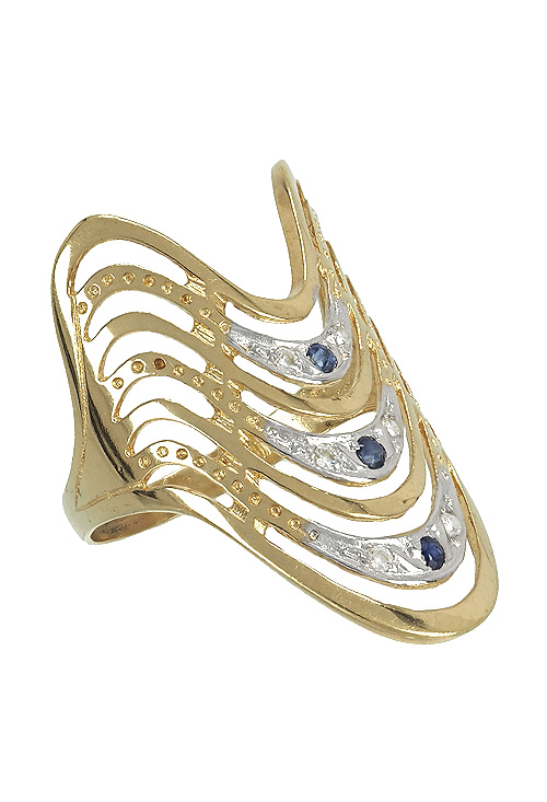 Anillo egipcio oro ley con zafiro y circonitas 002_2591-S-4 Anillo egipcio oro ley con zafiro y circonitas 002_2591-S-4-88649