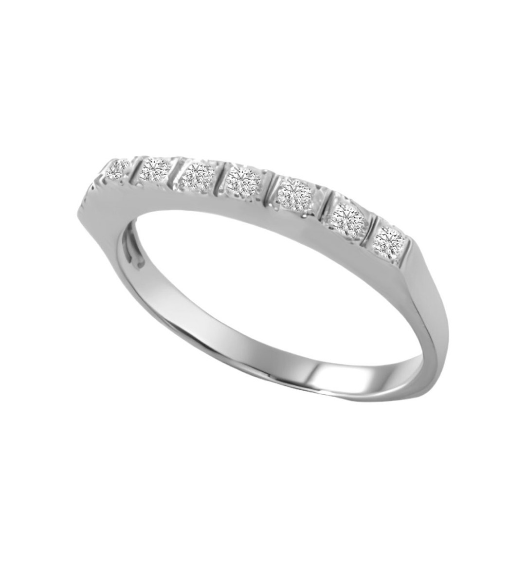 Anillo de compromiso media alianza oro blanco 18 K y diamantes. 192_Z0307 anillo de oro blanco 18 ktes con brillantes foto para parrilla web