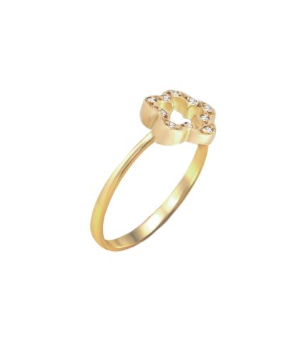 anillo de oro amarillo 18 kilates con diamantes motivo flor calada vista lateral precio barato joyeria online 192_z0711-oa_02