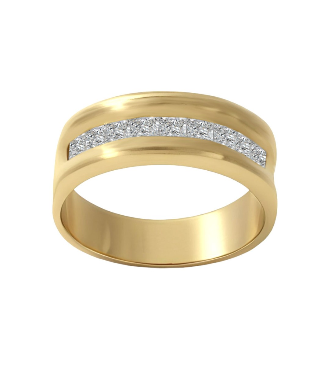 Anillo de compromiso oro amarillo con diamantes media alianza precio barato venta online 156_S-0210