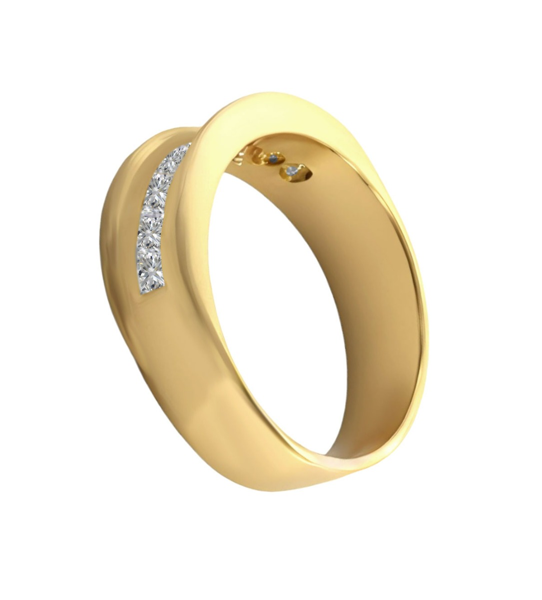 Anillo de compromiso oro amarillo con diamantes media alianza venta online al mejor precio 156_S-0210 vista lateral