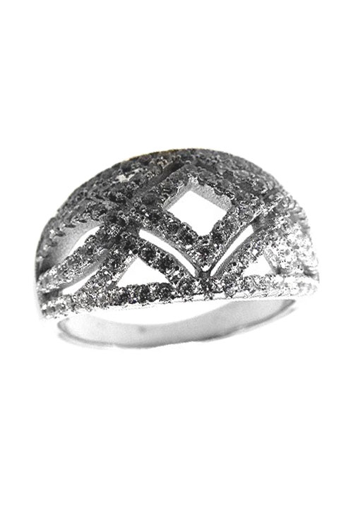 Anillo plata y circonitas rombo calado 042_A271-S anillo de plata con circonitas modelo rombos