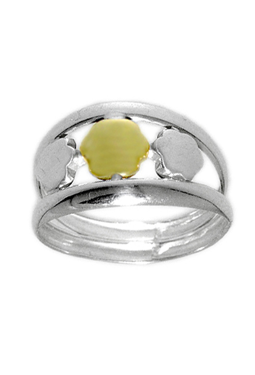 Anillo de plata con detalle de oro 078_30202 Anillo de plata con detalle de oro. 078_30202 a precios baratos