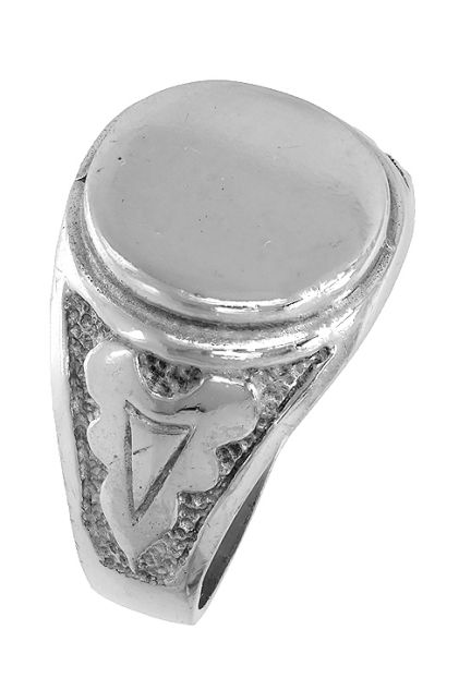 anillo de plata sello para hombre cabeza redonda lisa para grabar vista lateral 040_2167_02