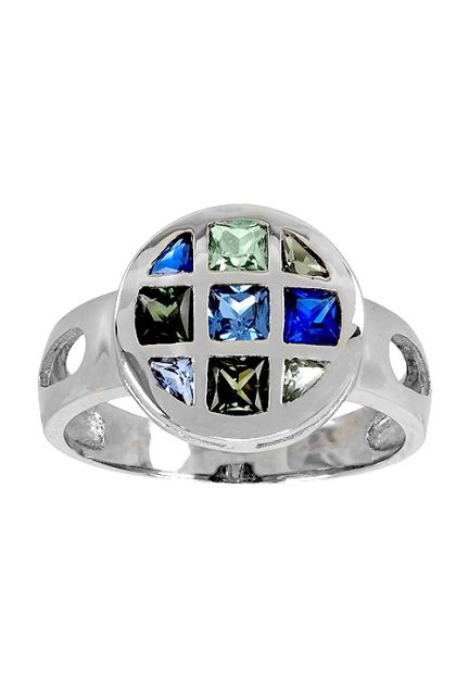 Anillo en oro blanco 18K con piedras semipreciosas multicolor.170_SO008094OB a precio barato