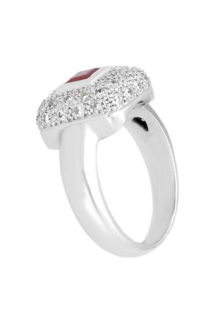 anillo mujer oro blanco 18 kilates con diamantes y rubi fino foto lateral 133_4054-S-RU_01
