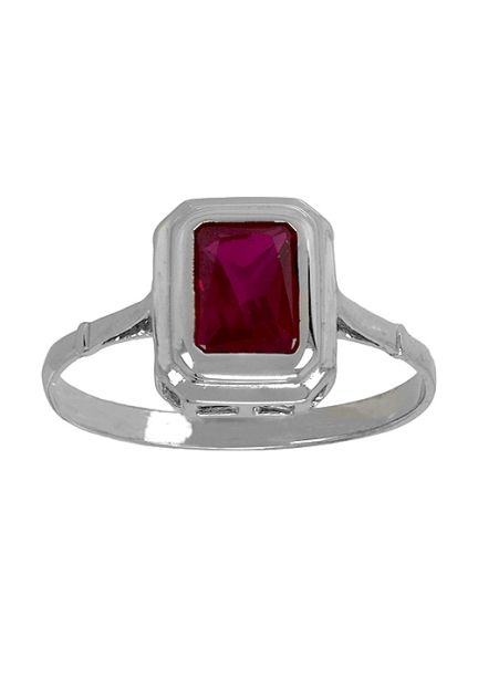 anillo mujer oro blanco 18 kilates y simil rubi 139_12068-R