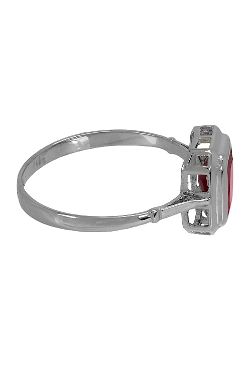 anillo mujer oro blanco 18 kilates y simil rubi 139_12068-R BBB