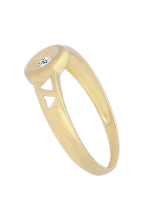 anillo oro amarillo 18 kilates chaton con circonita vista lateral 025_A-01928_01