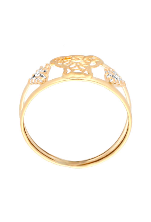 Anillo oro 18K motivo oso calado 146_C006 anillo oro amarillo 18 kilates con circonitas oso calado fotografia de cenital 146_C006_02
