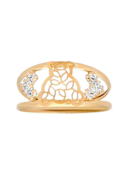 Anillo oro 1ª ley 750 mmas. (18 k.) sortija con piedras niña oro amarillo rfcia.146_C006