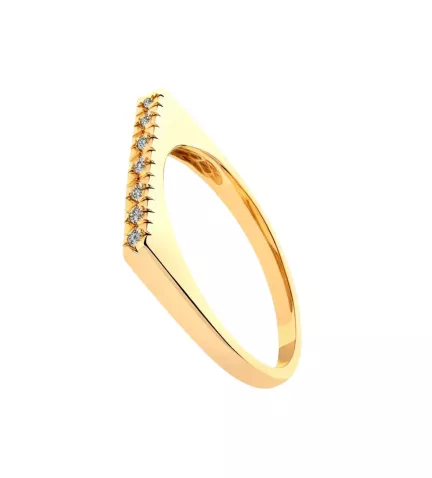 anillo de oro y brillante rehegua foto oblicua