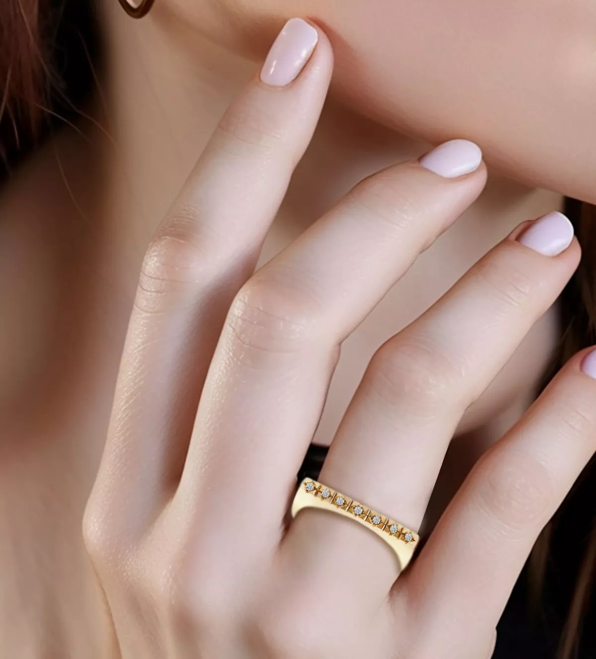 Anillo de oro amarillo y diamantes "Rehegua" Anillo de oro amarillo y diamantes "Rehegua" - Imagen 3