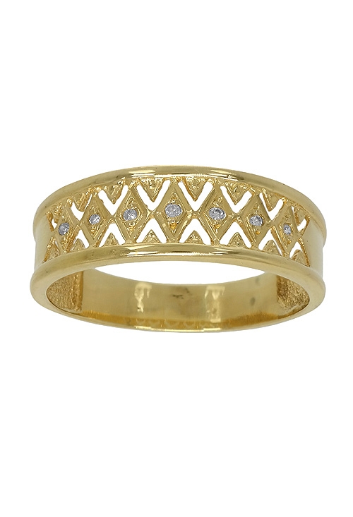 Anillo oro con diamante 100_8778 anillo oro amarillo 18 ktes y diamantes foto frontal 100_8778