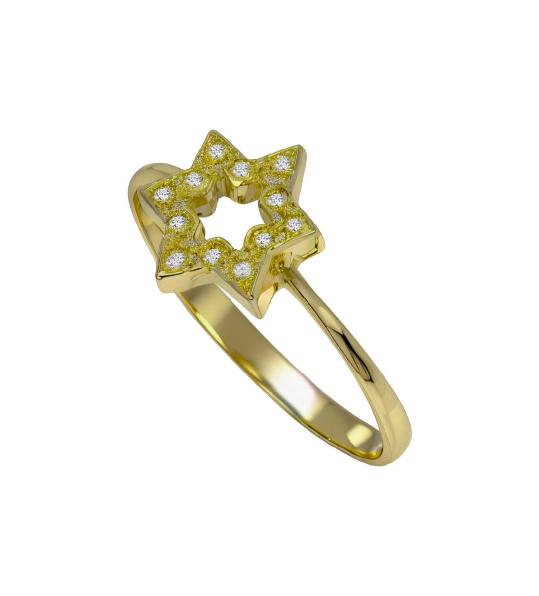 anillo oro amarillo 18 ktes y diamantes forma de estrella foto lateral 192_Z0714-OA_01