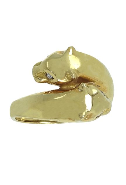 anillo oro amarillo 18k con diamantes modelo panteras vista frontal 037_822