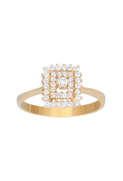 Anillo de oro amarillo con circonitas 002_50965-S-OA precios baratos en joyas de mujer