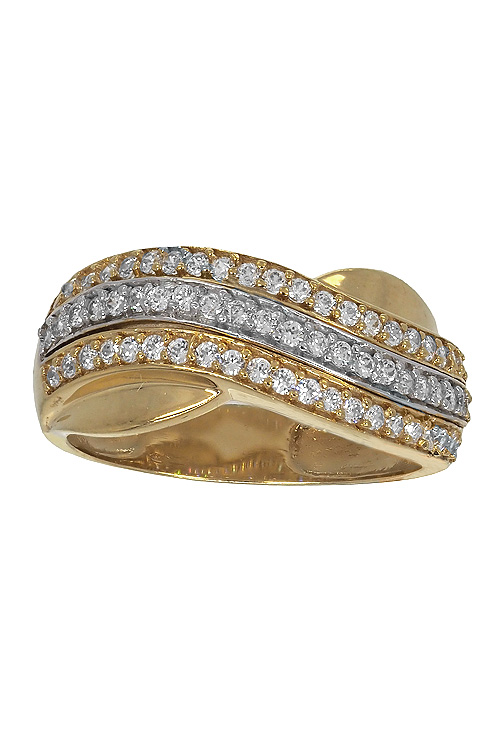 Anillo oro 1ª ley 750 mmas. (18 k.) sortija con piedras señora oro bicolor rfcia.083_JI146
