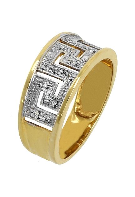 anillo oro bicolor 18 kilates motivo greca con diamantes vista lateral 100_2726_01