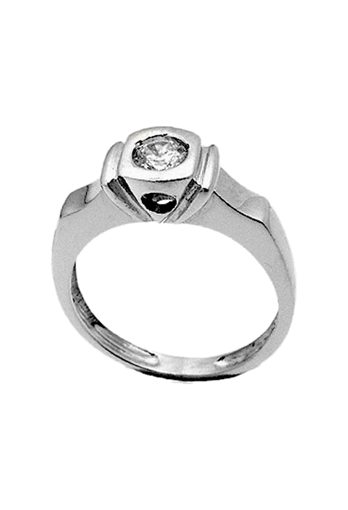 anillo oro blanco 18 ktes tipo solitario con circonita 014_4029-0