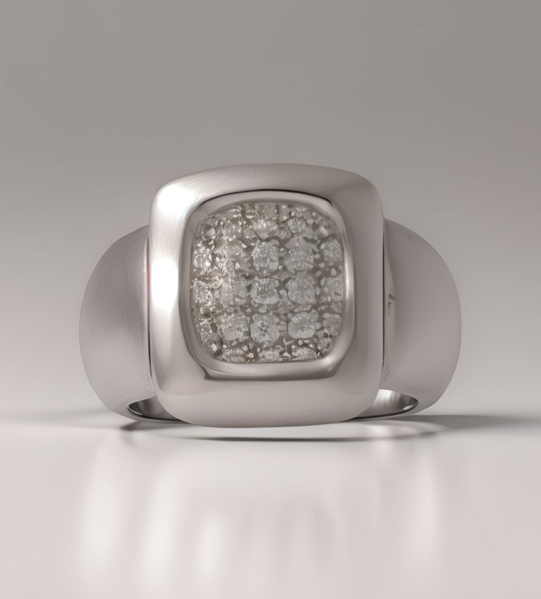 Sortija de oro blanco 18 ktes con diamantes. 111_4865 anillo de oro blanco 18 kilates con diamantes talla brillante vista modelo renderizado 111_4865_M