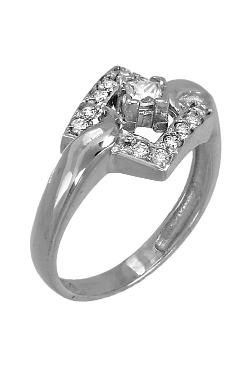 Anillo oro blanco para mujer 067_P000100240 anillo oro blanco para mujer con circonitas vista oblicua 067_P000100240_01