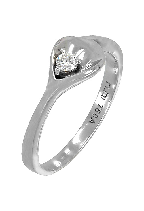 Anillo de compromiso oro blanco con diamante Tulipán anillo oro blanco y diamante forma tulipan vista oblicua precio especial ocasion joyeria online 065_0001635-00_01