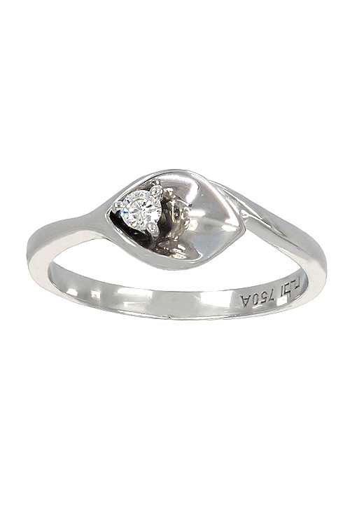 Anillo de compromiso oro blanco con diamante Tulipán anillo oro blanco y diamante forma tulipan vista principal precio especial ocasion joyeria online 065_0001635-00