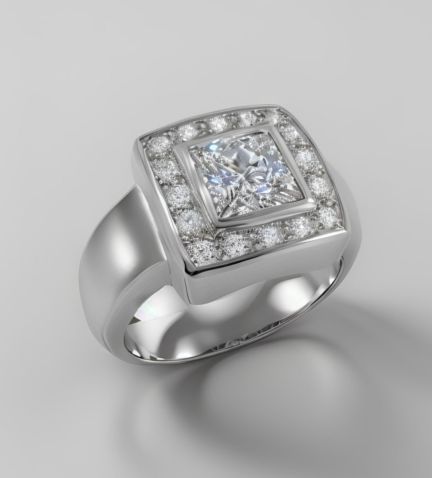 Anillo de compromiso oro blanco y diamantes - foto 3 - rfcia.111_4678 imagen renderizada