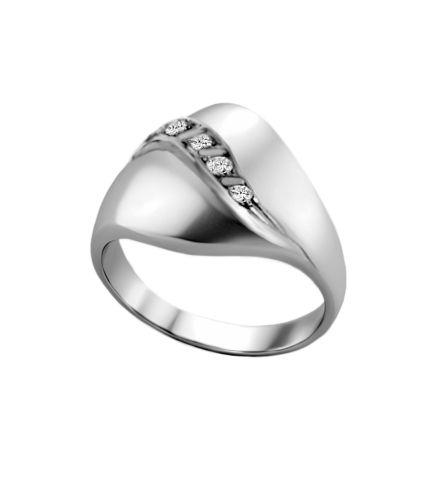 anillo oro blanco y diamantes vista principal