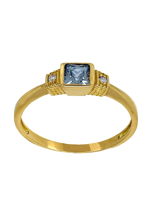 Anillo oro de ley sortija con topacio azul y circonitas 141_00347SO Anillo oro de ley sortija con topacio azul y circonitas. 141_00347SO ek rubí joyeros