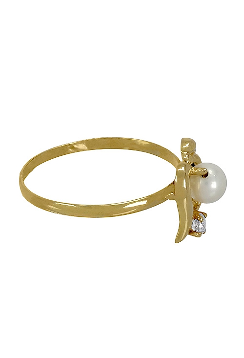Anillo oro, sortija con perla y circonita para niña. 083_091 joyas de oro de ley