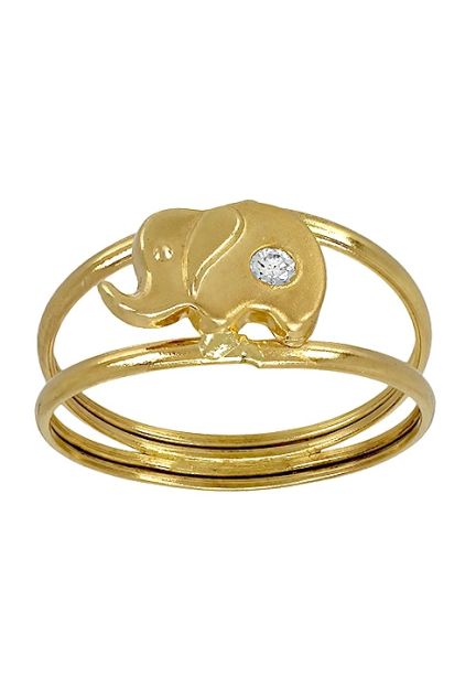 Anillo oro, sortija figura elefante suerte para niña 052_30322-2M precio barato en joyas de oro para chicas