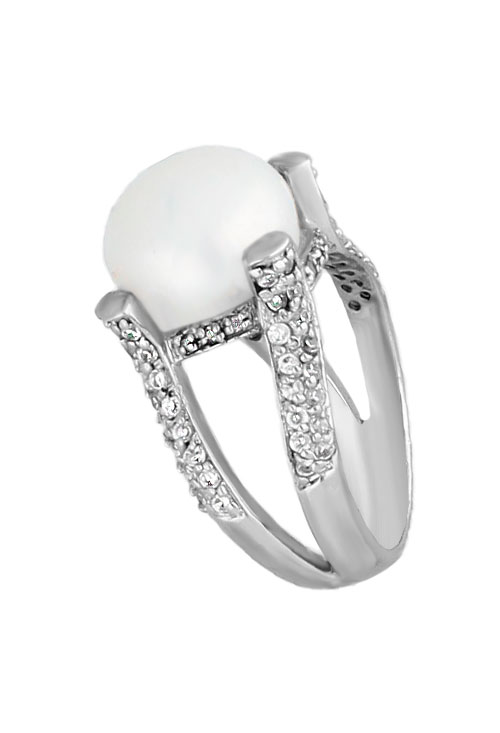 Anillo plata y perla cultivada outlet joyería 103_YR5045 anillo plata circonitas y perla cultivada foto lateral 103_YR5045_01