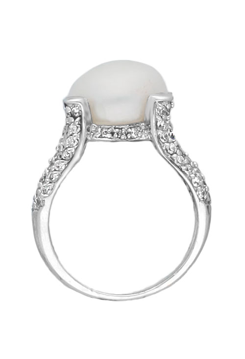Anillo plata y perla cultivada outlet joyería 103_YR5045 anillo plata circonitas y perla cultivada foto cenital 103_YR5045_02