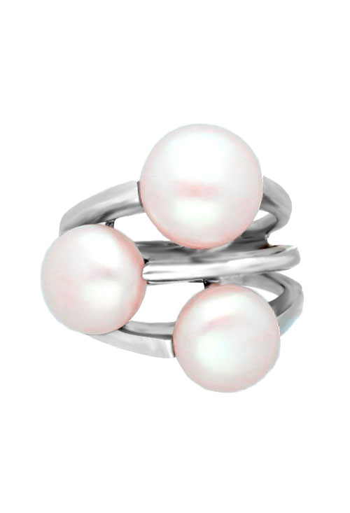 anillo de plata para mujer con 3 perlas cultivadas tipo boton precio especial muy barato para joyeria online
