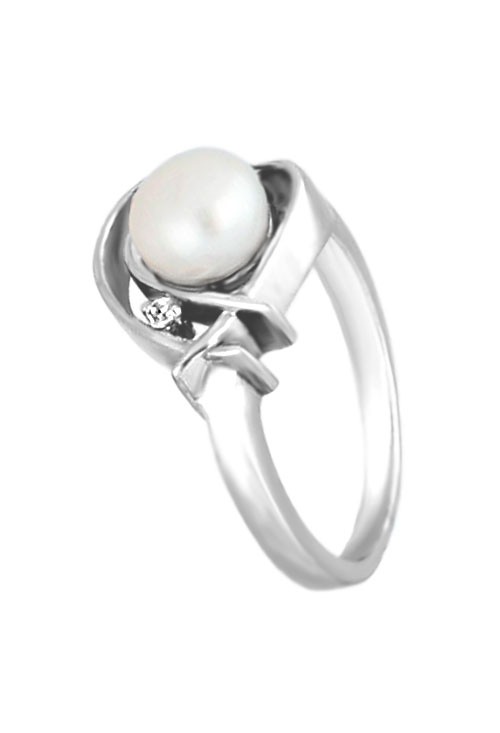 Sortija de plata con perla cultivada y circonitas 132_08813-S anillo plata para novia con perla y circonitas 132_08813-S_01