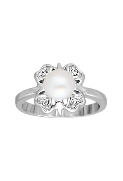 sortija de plata flor formada con perla cultivada y circonitas 132_08814-S venta online de joyas de mujer y novia a precios baratos venta online