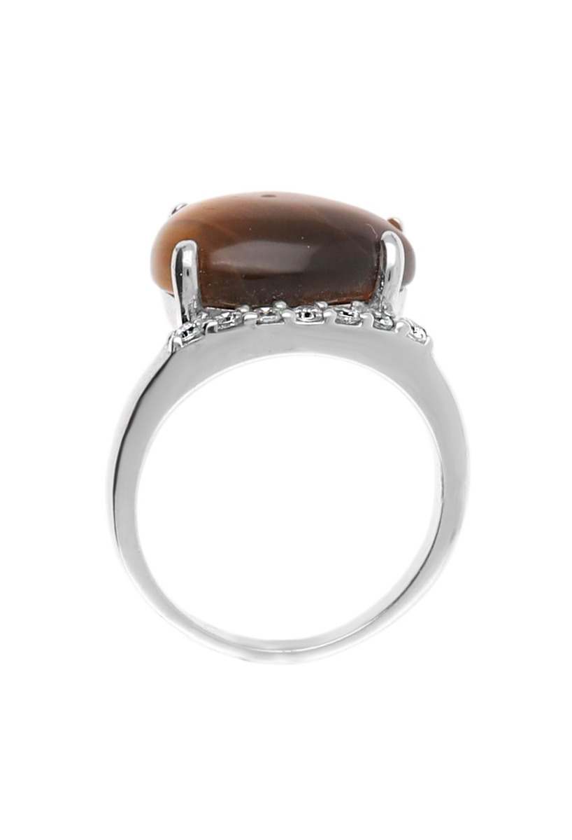 Anillo de plata con ojo de tigre y circones 132_72693-S anillo plata con ojo de tigre y circonitas vista cenital para web