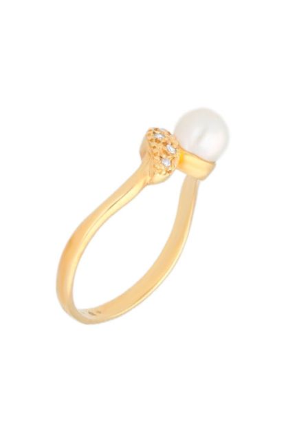 anillo sortija oro amarillo 18 kilates con diamantes y perla cultivada foto lateral 100_3483_01