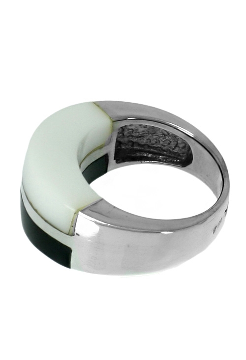 anillos de plata agata negra y agata blanca a precio outlet foto tumbada ra2123
