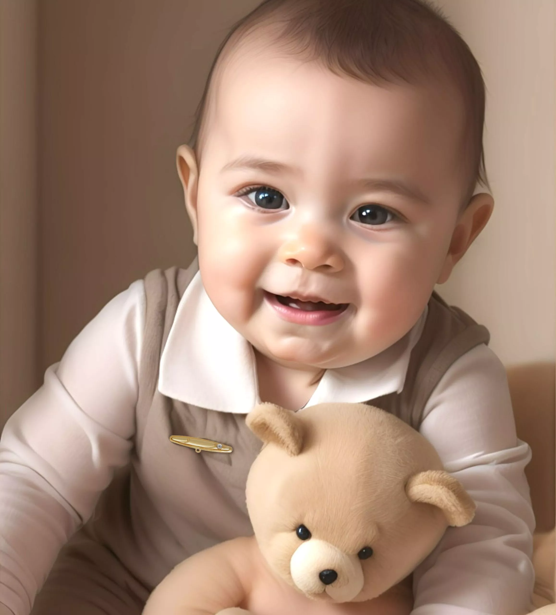 Imperdible para bebé de oro con diamante. 146_4416 Imperdible para bebé de oro con diamante. 146_4416 - Imagen 2