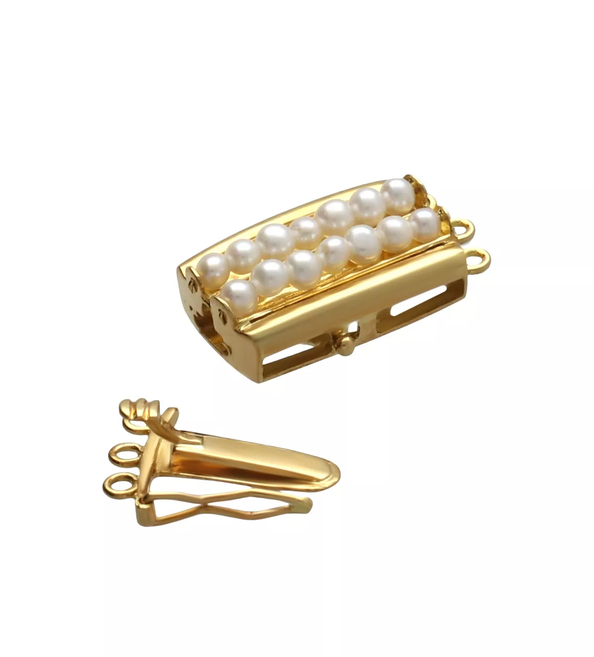 Cierre de collar para 3 vueltas oro 18 ktes y perlas cierre de collar oro y perlas para 3 vueltas foto con detalle cierre