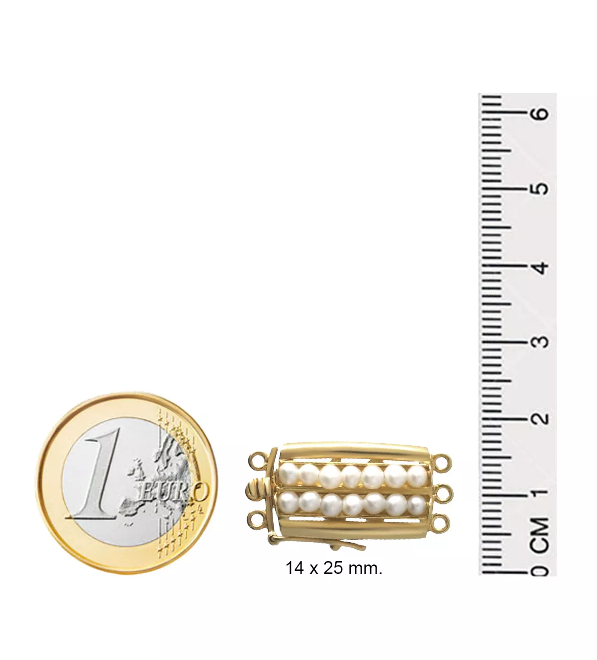 Cierre de collar para 3 vueltas oro 18 ktes y perlas Cierre de collar para 3 vueltas oro 18 ktes y perlas - Imagen 4