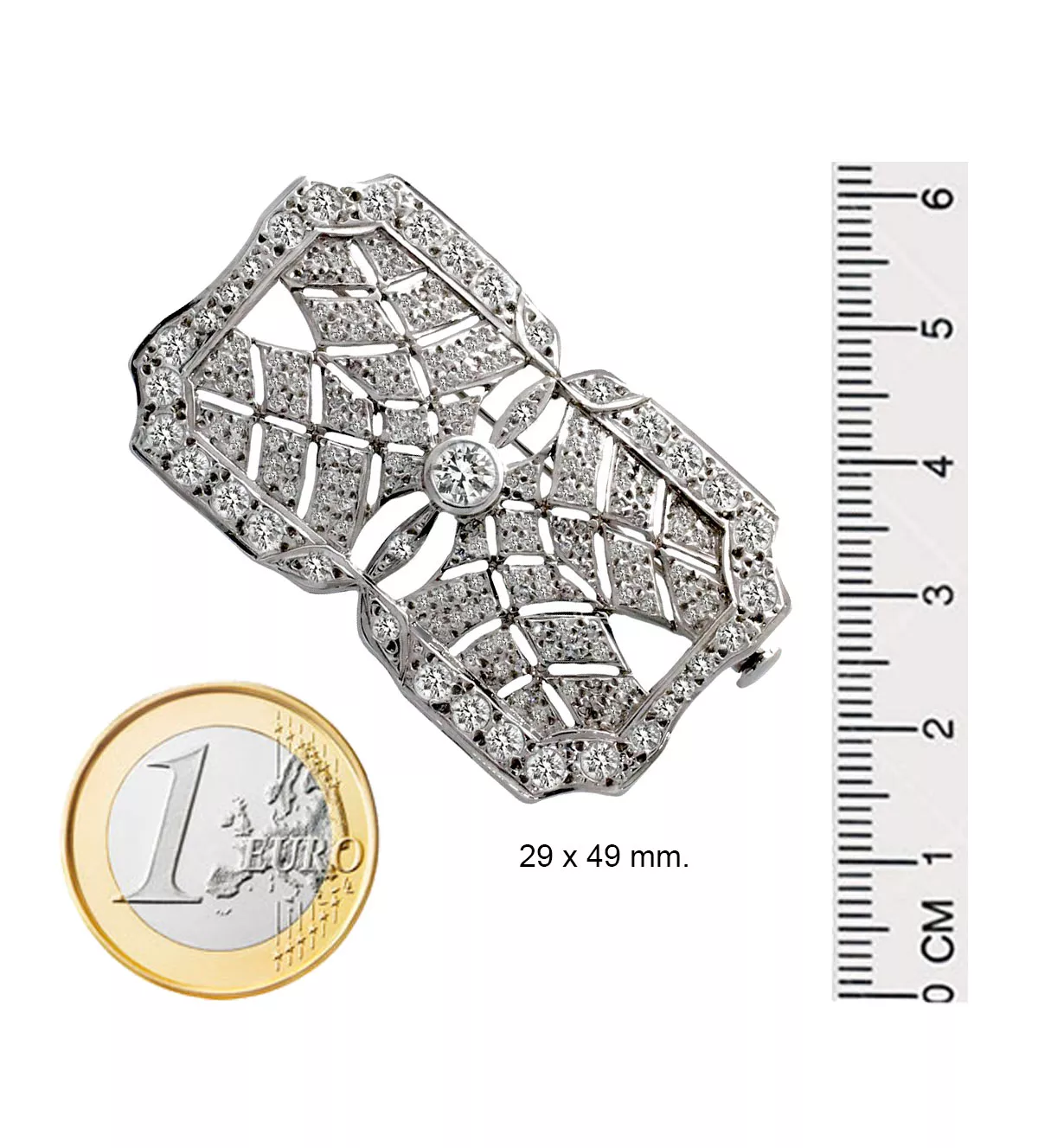 Broche de plata para solapa "Tudor" broche de plata para solapa medidas